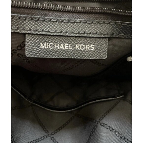 Michael Kors Mini Backpack MK Signature Women’s Leather Black Metallic Silver - Picture 15 of 16